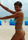 heather in a malibu strings bikini