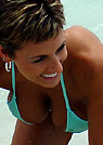 heather in a malibu strings bikini