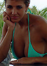 heather in a malibu strings bikini