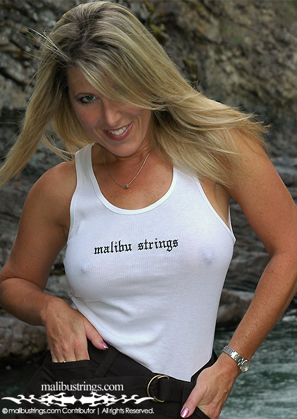 Jacqueline in a Malibu Strings bikini in the Canadian Rockies.