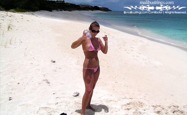 Jessica in a Malibu Strings Bikini in Antigua.