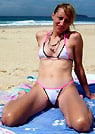 kylie in a malibu strings bikini