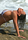 alicia in a malibu strings bikini