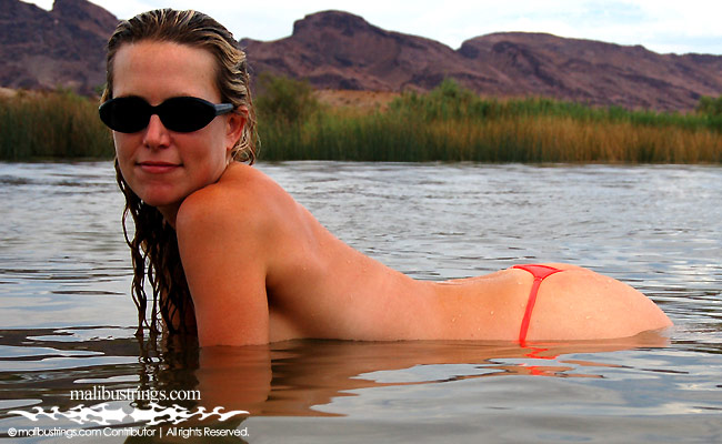Amy C in a Malibu Strings bikini at Lake Havasu, AZ.