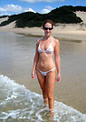 angela in a malibu strings bikini