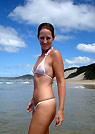 angela in a malibu strings bikini