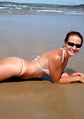 angela in a malibu strings bikini
