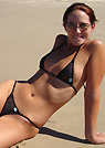 angela in a malibu strings bikini