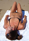 angela in a malibu strings bikini