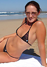 angela in a malibu strings bikini