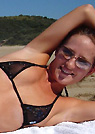 angela in a malibu strings bikini