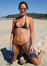 angela in a malibu strings bikini