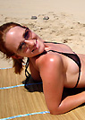 angela in a malibu strings bikini