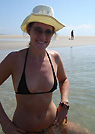 angela in a malibu strings bikini