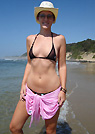 angela in a malibu strings bikini