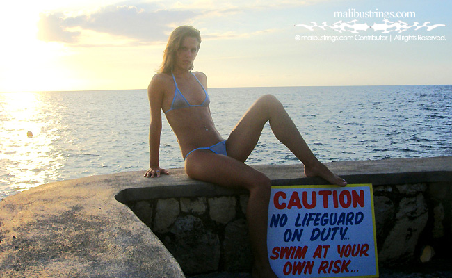 Ashley in a Malibu Strings bikini in Jamaica.