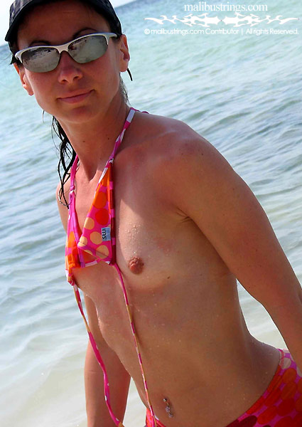 Caroline in a Malibu Strings bikini in Cuba.