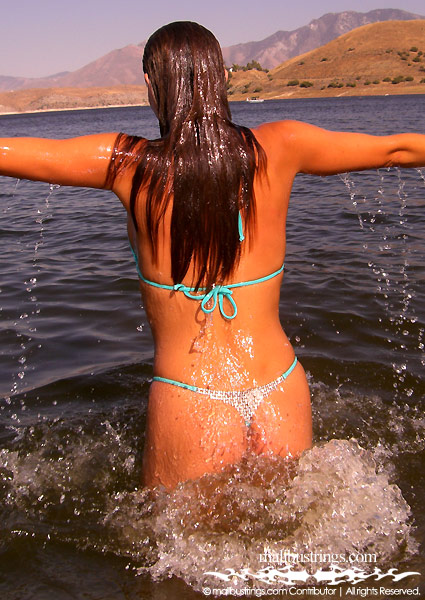 Courtney in a Malibu Strings bikini in Lake Isabella, CA.