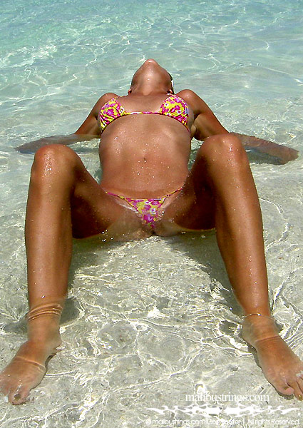 Dany from Germany in a Malibu Strings bikini in Maldives.
