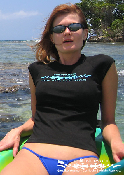 Deborah in a Malibu Strings bikini in Jamaica.
