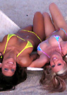 jen in a malibu strings bikini