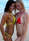 jen in a malibu strings bikini