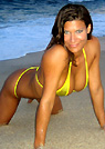 jen in a malibu strings bikini