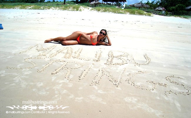 Keli from Canada in a Malibu Strings bikini in Brazil.