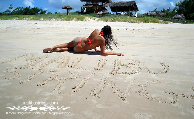 Keli from Canada in a Malibu Strings bikini in Brazil.