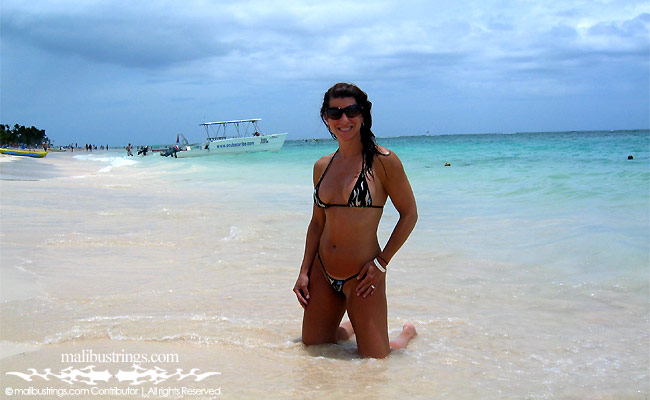 Laurie G in a Malibu Strings bikini in Dominican Republic.