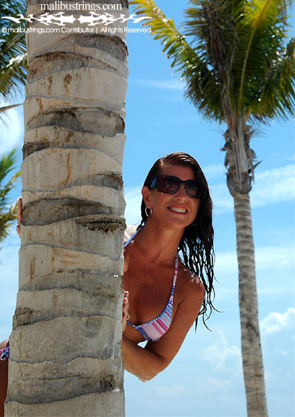 Laurie G in a Malibu Strings bikini in Playa Del Carmen, Mexico.