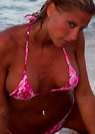 mer in a malibu strings bikini