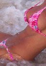 mer in a malibu strings bikini