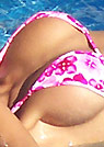 mer in a malibu strings bikini