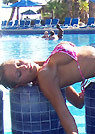 mer in a malibu strings bikini