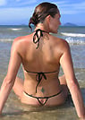 rachel in a malibu strings bikini