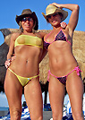 stacieandsasha in a malibu strings bikini