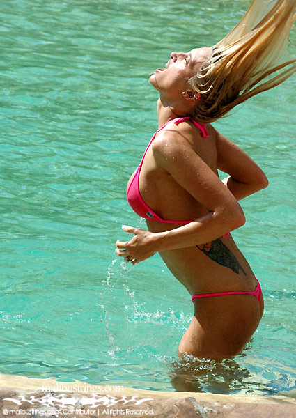 Clare in a Malibu Strings bikini in Las Vegas.