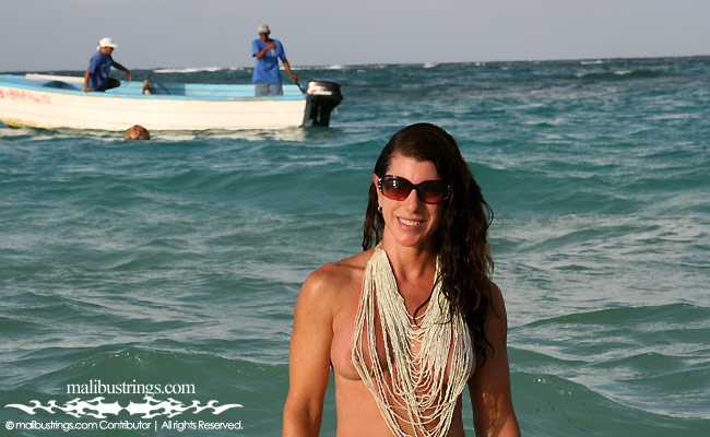 Laurie G in a Malibu Strings bikini in the Caribbean.