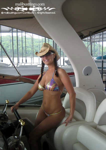 Liz in a Malibu Strings bikini in at the lake of the Ozarks.