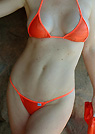 loric in a malibu strings bikini