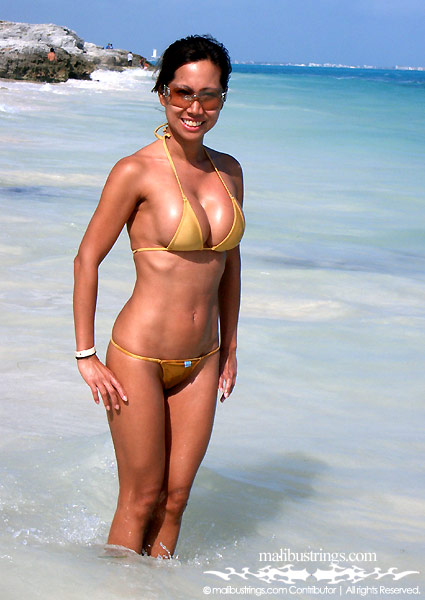 Myra in a Malibu Strings bikini in Cancun, Mexico.
