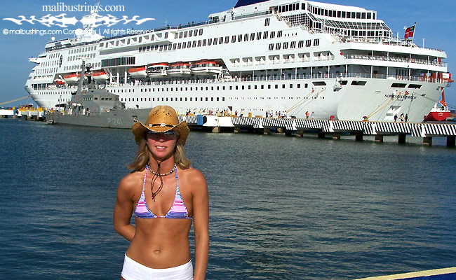 Paige in a Malibu Strings bikini on a Caribbean Cruise.