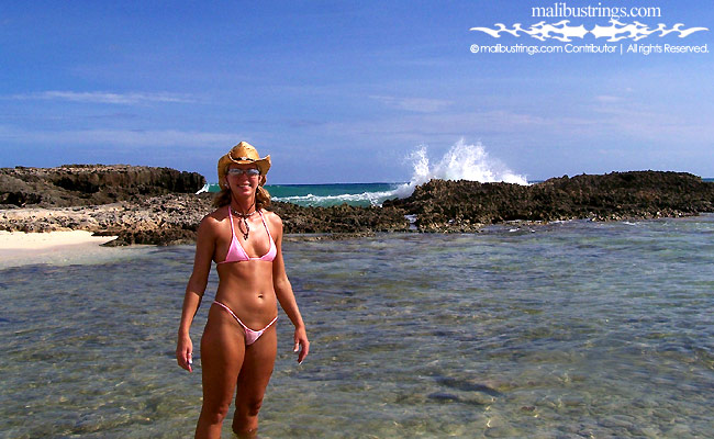 Paige in a Malibu Strings bikini in Cozumel, Mexico.