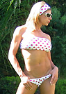 share in a malibu strings bikini