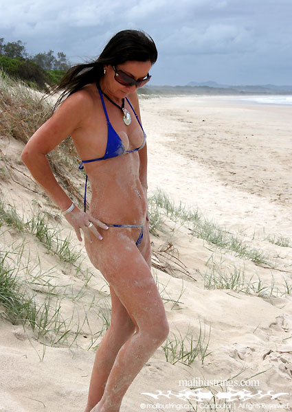 Sue Ellen in a Malibu Strings bikini in Fraser Island, Australia.