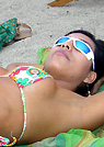 tania in a malibu strings bikini