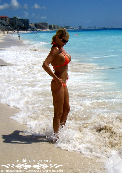 Tracy in a Malibu Strings bikini in Cancun.