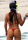alicia in a malibu strings bikini