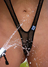 alicia in a malibu strings bikini